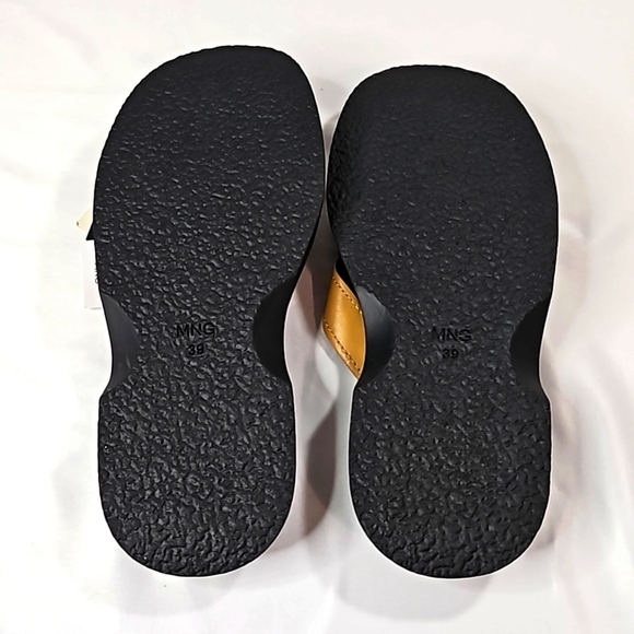 Mango Tan Leather Flip Flops Size 39 NWT - Picture 6 of 6
